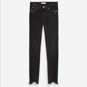 Zara Black Fringe Jeans